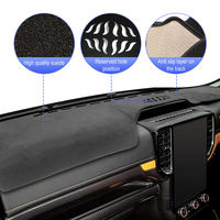 Accessoire intérieur de voiture, couverture décorative en flanelle pour tableau de bord, cadre anti-éblouissement, adapté à la Ford Ranger 2024