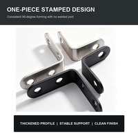 Support d'angle en acier inoxydable 201 brossé avec trous fraisé pour étagères de garage, meubles de camping-car, fixation de joints