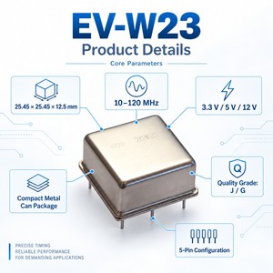 <span class=keywords><strong>Oscilador</strong></span> de Cristal Controlado por Horno EV-W23 10-120 MHz 25.45 x 25.45 x 12.5 mm en Caja Metálica Compacta para Sincronización Industrial - Product Image 2