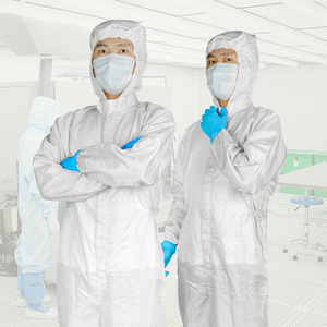 Traje de Protección Blanco con Rayas para Cuarto Limpio, Ropa Antiestática ESD para Electrónica, Óptica, Alimentos, Laboratorios Farmacéuticos - Product Image 1
