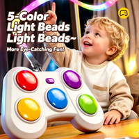 Jeu électronique musical et rythmique rechargeable lumineux avec 2 modes, jouet éducatif sensoriel, jeu portable rapide à pression pour enfant