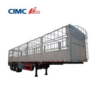 CIMC HUAJUN Balok Lurus Kargo Saham Pagar Semi-Trailer