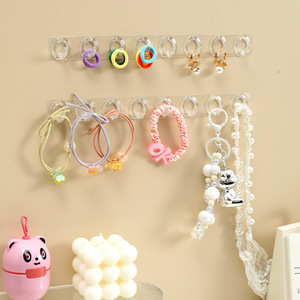 Transparent Wall Mounted Jewelry Hooks <b>With</b> Suction Cup For Earring And Bracelet Storage Organizer Display Rack - Product Image 1