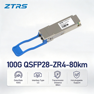 Émetteur-récepteur <span class=keywords><strong>optique</strong></span> ZTRS 100G QSFP28 ZR4 80 km LAN-WDM EML APD Duplex LC pour réseau de télécommunications et DCI ultra longue portée - Product Image 1