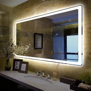 ETL CE 9a salle de bains interrupteur rétroéclairé écran tactile miroir lumière LED éclairé mural monté OEM miroirs intelligents