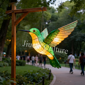 Lanterne en forme de colibri en soie imperméable, lumière à économie d'énergie, prix d'usine pour Noël, remise de diplôme, événements en plein air - Product Image 3
