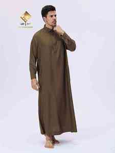 Al Haramain <b>Men's</b> White Cotton <b>Thobe</b> Long Sleeve Floor Length Modest Prayer Wear - Product Image 3