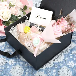 Wholesale Luxury Large <b>Black</b> Cardboard <b>Gift</b> <b>Boxes</b> Custom Magnetic Closure with Embossing Sponge Liner Self Erecting Packaging - Product Image 6