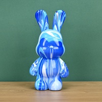 Global Fluide Lapin Poupée DIY Peinture Teddy Ours Blanc Poupée Ornement Modèle Jouet Violent Lunettes de Soleil Fluide Lapin avec Outils Gratuits