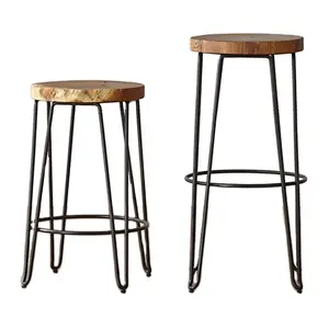 Tabourets de bar industriels/tabourets de bar industriels avec dossier/tabourets de bar avec dessus en bois meubles de bar pour bar et restaurant d'hôtel