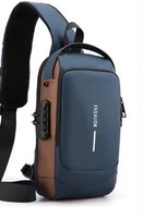 Personnalisé Étanche Antivol Sac Pour Homme Designer Mot de Passe Serrure Usb Bandoulière Sacs à Bandoulière Poitrine Sac Hommes Sac à Bandoulière Pour Hommes