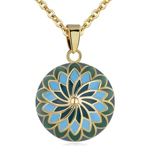 Proveedor de joyería antideslustre, fábrica mayorista de China, bola mexicana Harmony Ball colgante, collar de joyería chapado en oro para mujer - Product Image 1
