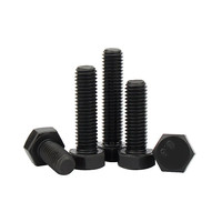 Vis hexagonale en acier au carbone, oxyde noir, filetage complet et partiel, DIN933 DIN931, fabriquée en Chine