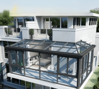 Kit de véranda en aluminium BOCHARM à montage facile, maison en verre modulaire préfabriquée pour projets résidentiels de jardin
