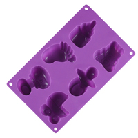 SILIKOLOVE sans BPA 6 cavités bébé pied ours landaus en forme de moule à gâteau en silicone de qualité alimentaire bébé sucette moule en silicone