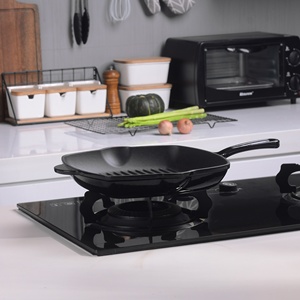 <span class=keywords><strong>11</strong></span> <span class=keywords><strong>Inch</strong></span> Vuông Gang Fry Pan Skillet Grill Pan Vỉ Nướng - Product Image 6