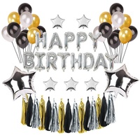 Lot de ballons ronds en aluminium de 18 pouces avec pompon, remplis d'hélium, pour arrangements de fête d'anniversaire, marque JURONG, unisexe
