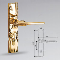 Tout cuivre silencieux Villa chambre à coucher serrure de porte intérieure universelle créative irrégulière luxe or français poignée de porte serrure