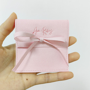 Bolsas de Regalo de Terciopelo Rosa Personalizadas, Bolsas de Embalaje de Joyería de Microfibra y Gamuza para Exhibición de Joyas - Product Image 3