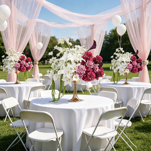 New 50cm pink white rose lily ball wedding <b>table</b> decoration centerpiece artificial flower - Product Image 1