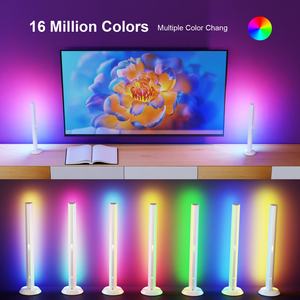 Lampe de table gaming moderne LED RGBIC USB DC5V 2025, lumières d'ambiance TV nocturnes, activée par la voix, télécommande, décoration de chambre, vente chaude - Product Image 2
