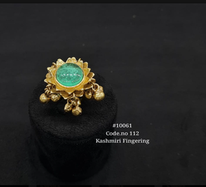 Kashmiri <b>Ring</b> Style Kashmiri Fingering Magic Stone Accessories Gold Plated Premium Jewelry Making Decorative <b>Craft</b> Components - Product Image 2