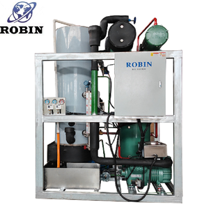 Machine à glaçons industrielle compacte ROBIN à refroidissement par eau, contrôlée par PLC, avec moteur, capacité de 5 à 10 tonnes par jour - Product Image 3