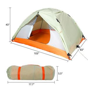 Carpa Doble Capa para Exteriores, 3-4 Personas, Verde Artemisia Violeta, Impermeable, para Camping, Senderismo y Playa - Product Image 2