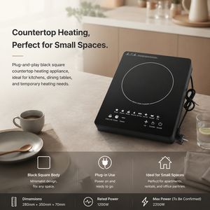 Cocina de Inducción Portátil de 2200W con Panel de Vidrio Pulido y Carcasa de Acero Inoxidable, Placa de Cocción Eléctrica de Sobremesa, Entrega Rápida - Product Image 4