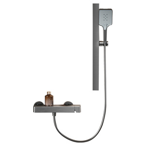 Simple Split Shower Set 24cm 11cm Rectangle Thermostatic Massage Bathroom Hardware - Product Image 3