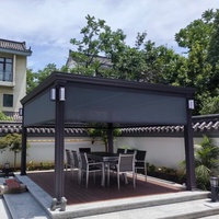 Pavillon d'extérieur autoportant en aluminium, facile à assembler, écologique, résistant à la corrosion et au vent, idéal pour la cour familiale
