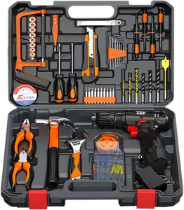 WHAMX 12v Household Combination Toolbox Set Mini Drill Machine Set Electric Lithium Power Drill