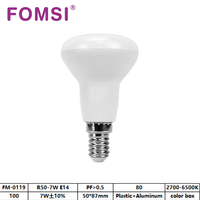 Ampoule LED FOMSI 7W R50 Dimmable, Vente en Gros, Éclairage Résidentiel, Culot E14, Sans Scintillement Vidéo, Éclairage Intérieur AC 220V