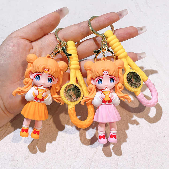 New Arrival Sailor Moon Keychain Mini Cartoon Tsukino Usagi Key Chain ...