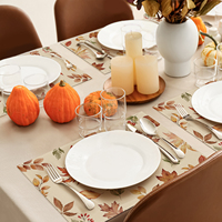 Ensemble de 4 sets de table imprimés feuilles d'érable d'automne, 12 x 18 pouces, en polyester, résistants à la décoloration, pour la décoration de la maison et des fêtes