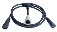 Conector de Cable Impermeable en Forma de T IP65, 1 Extremo Macho y 2 Extremos Hembra, Cable de Extensión de 0.75mm2