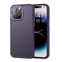 Coque de téléphone de luxe en TPU PC rigide mat avec capteur tactile et protection de l'objectif en métal pour iPhone 14 13 12 15 16 17 Pro Max