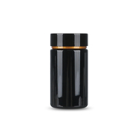 Récipient HDPE noir direct d'usine 150-200ml avec capuchon à double verrouillage, pot de col de 47mm bouteille de supplément