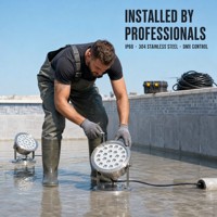 Lumière subaquatique pour fontaine paysagère, piscine, IP68, acier inoxydable 304, DMX RGBW 2700-7000K, garantie 5 ans pour l'extérieur, jardin, eau