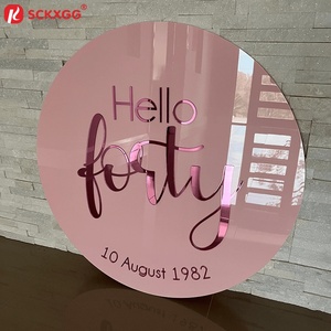 Enseigne ronde personnalisée en acrylique beige avec lettres 3D pour vitrine de boulangerie, décoration intérieure - Product Image 3