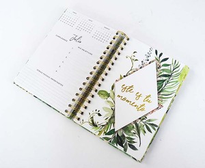 Planificador español de Flora hoja de sello de tapa dura espiral semanal planificador diario <span class=keywords><strong>agenda</strong></span> con pestañas divisoras - Product Image 3