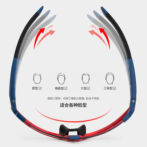 Lunettes de cyclisme Bodun, monture TR90, coussinets de nez antidérapants et souples pour les sports de plein air - Product Image 2