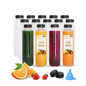 Hot Selling Disposable Food Grade PET <b>Plastic</b> Square Beverage Bottle 100ml-500ml Tamper Proof Screw <b>Cap</b> Screen Printed Custom - Product Image 1