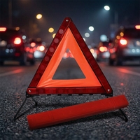 Panneau triangulaire d'avertissement d'urgence pour voiture, triangle de sécurité réfléchissant avec emballage en boîte rouge