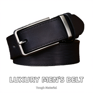 เข็มขัดลำลองธุรกิจสำหรับผู้ชายแฟชั่นสุดหรูสีฟ้าและสีดำพร้อมหัวเข็มขัดอัลลอย - Product Image 2