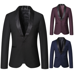 Manteau et Blazer Homme Sur Mesure, Coupe Slim Respirante, Couleur Unie, Grande Taille, Simple Boutonnage, Idéal Affaires - Product Image 1
