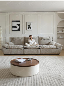 Sofá Modular Minimalista de Tela de Lino Suave para Sala de Estar Muebles Chaise Longue Sofá Cama Lavable Esquinero Seccional - Product Image 2