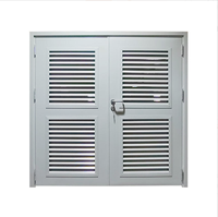Porte de ventilation à double battant en acier sur mesure, isolée thermiquement, thermolaquée, marque Xinsheng, pour salle d'équipement