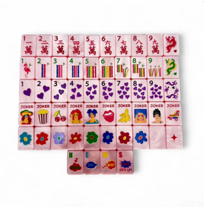Fancy Premium Acrylic Cloisonne Inspired Luxury Style Custom Color Mahjong Set for Party <b>Entertainment</b> - Product Image 1