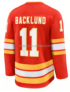 Costuras de la Mejor Calidad # 10 Jonathan Huberdeau # 11 Mikael Backlund # Camiseta de hockey sobre hielo personalizable 91 Nazem Kadri - Product Image 3
